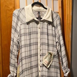 Black plaid appliqués dress with velvet color